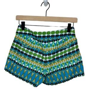 J Crew Colorful Tribal Print Linen Blend Shorts